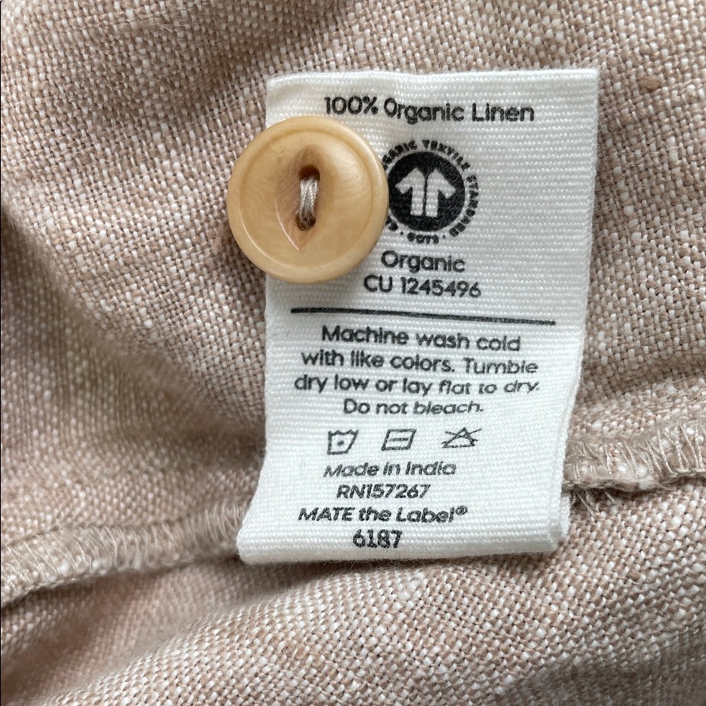 NEW MATE The Label XS 100% Organic Linen Sleeveless Button Down Dress - Picture 9 of 12